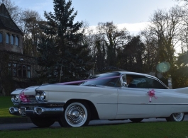 Classic White Cadillac for weddings in Bristol